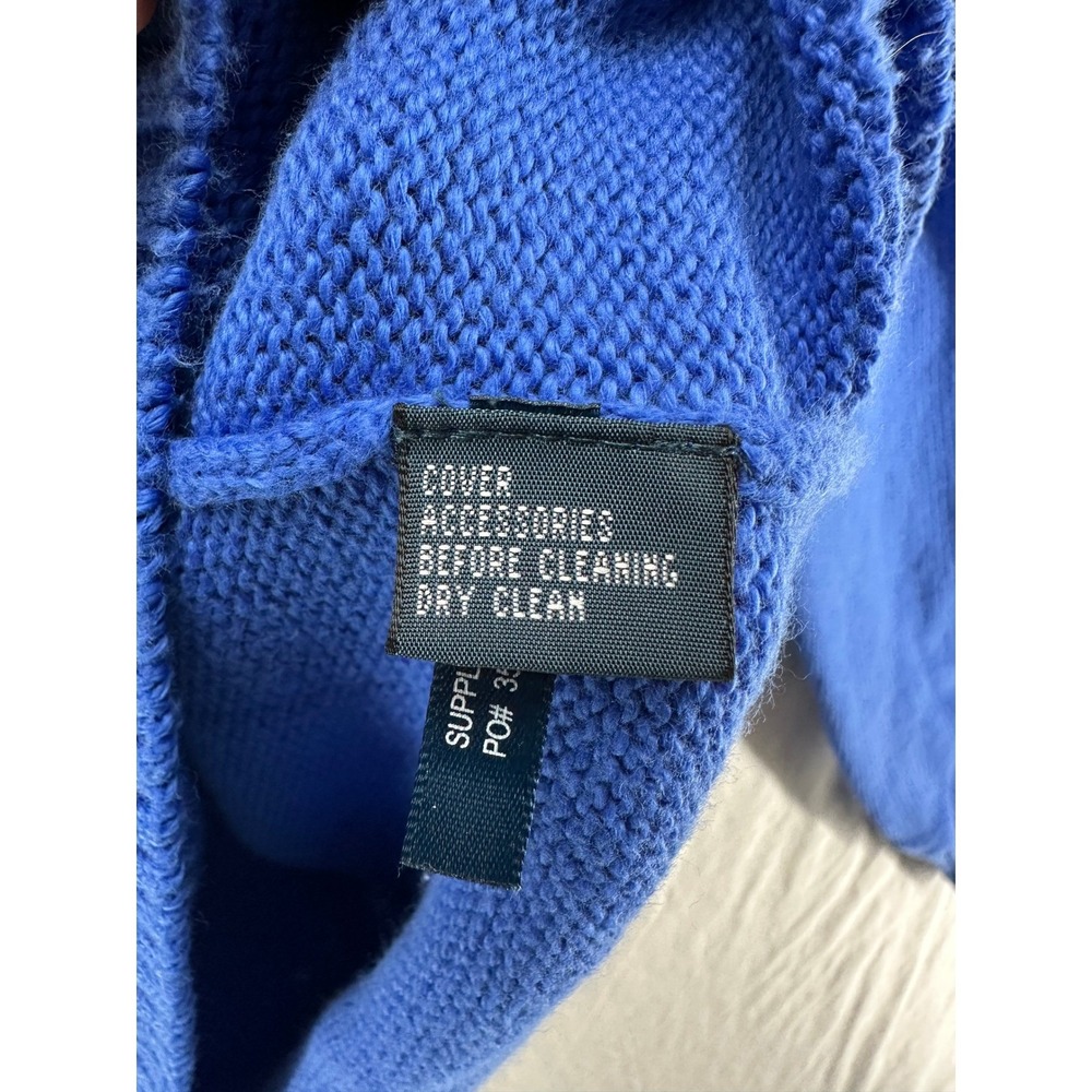 Polo Ralph Lauren Mens 2XLT Tall Royal Blue Cotton Quarter Zip Pullover Sweater - Picture 8 of 9